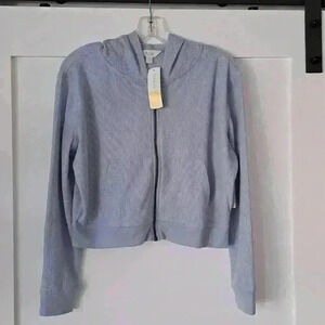 R + R The Waffle Full Zip Hoodie - Color: Light Blue - Size XL (Kids)